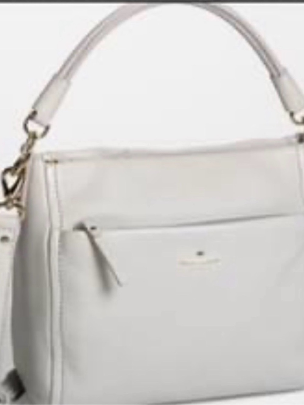 kate spade gray leather shoulder bag with gold accents